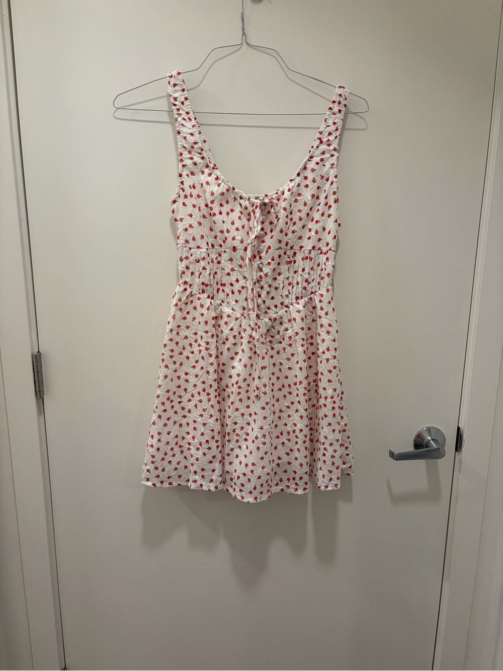 NWT Bailey Rose Cherry Fruit Print Mini Dress White Red XS
